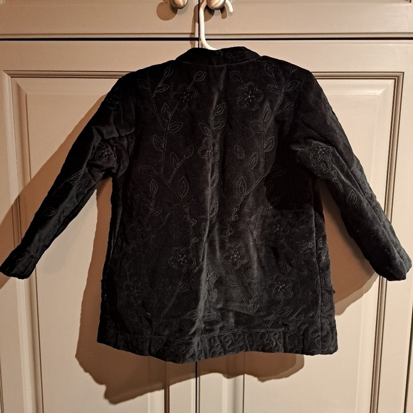 Old Navy girls size 4T black velveteen coat, New - Picture 2 of 9